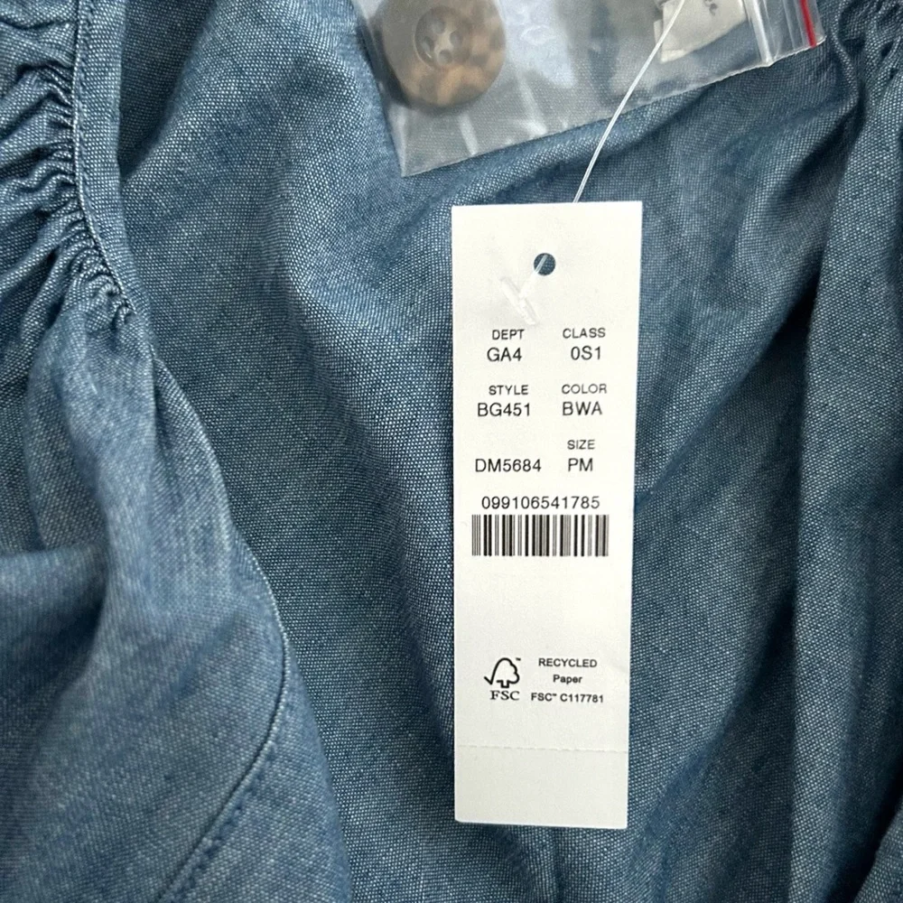 🌸NWT J. Crew Button Down Chambray Dress. Tie Waist. Size: Petite Medium - Picture 14 of 16